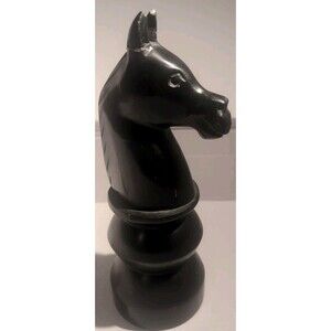 Vintage ~7" Knight Chess Piece Horse Paperweight Bust Game Decor Heavy 3 lbs